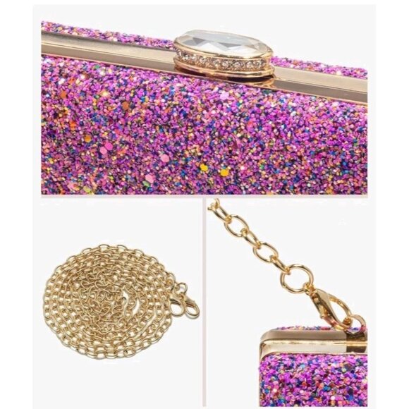 CARIEDO Women's Evening Bag Elegant Clutch Sophisticated Diamond Handbag Prom - Picture 5 of 7